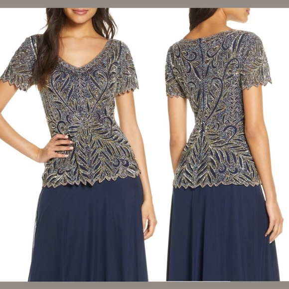 NEW Pisarro Nights Embellished Beaded Mock Gown 12 - Picture 2 of 12